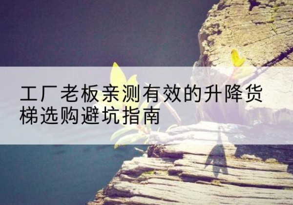 建水升降货梯怎么选-工厂老板亲测有效的升降货梯选购避坑指南